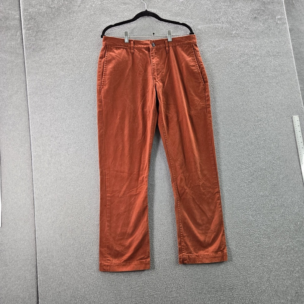 Gap Men Pants 32X30 Orange Chino Twill Button 29" Inseam